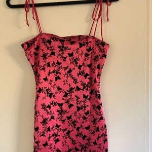 Pink butterfly bodycon dress